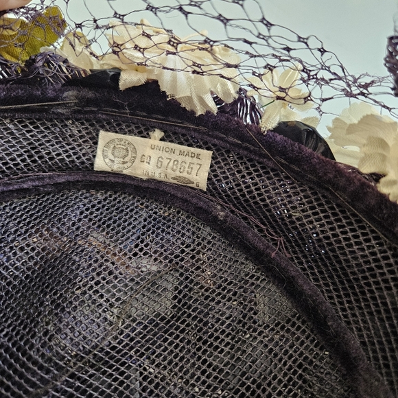 Elegant Purple Floral Headpiece From The 50s main image 12